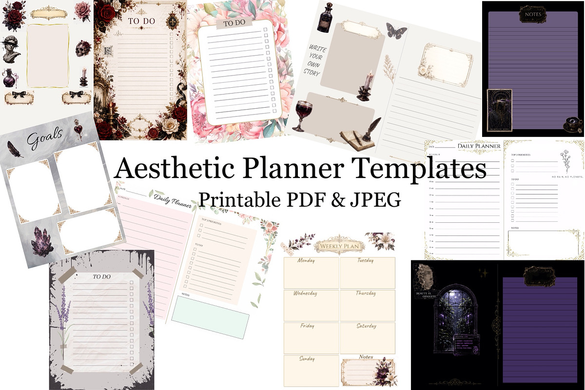 Aesthetic Planner Templates, a Stationery Template by Victoria Obscure (Photo 3 of 3)