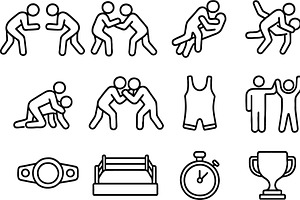 Vector illustration of wrestling, an Illustration by ZinetroN