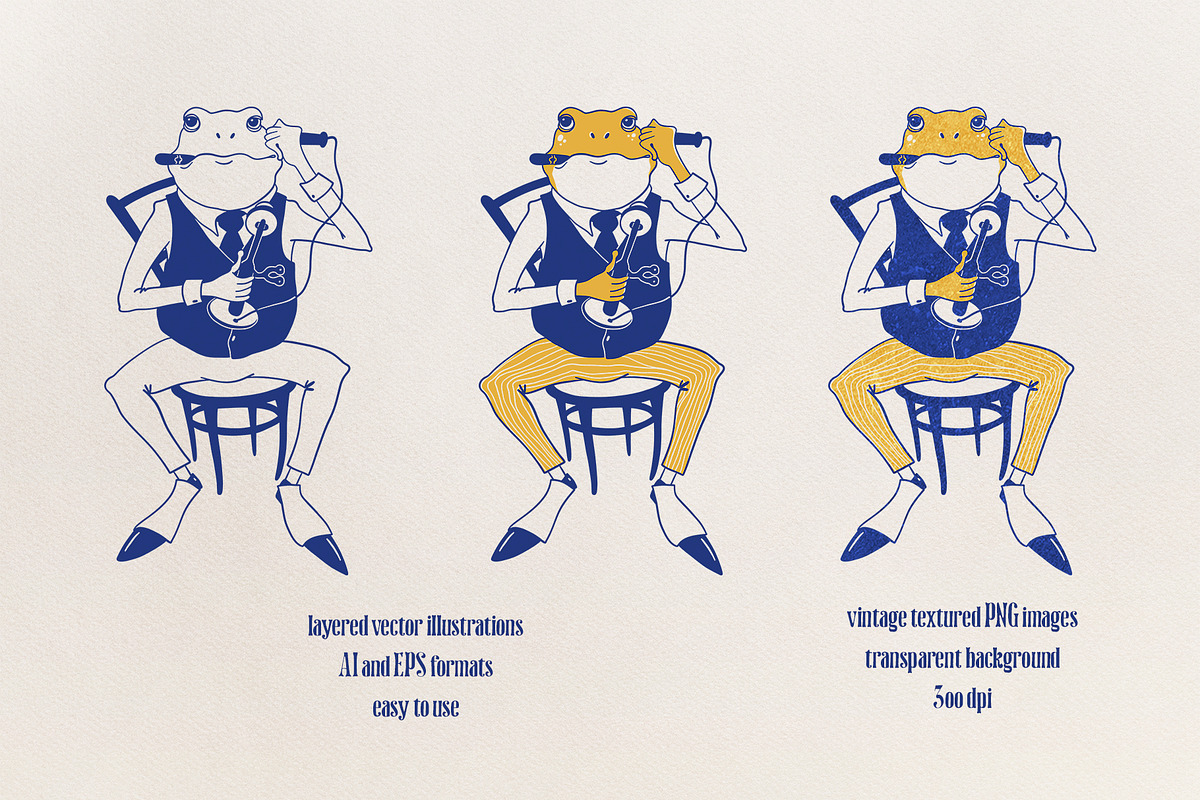 Toad Gentleman Vintage Illustrations, an Animal Illustration by ArtPavo (Photo 6 of 9)