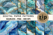 Sky Blue Gold Marble Digital Papers, a Texture Graphic by CitraGraphics (Thumbnail 1 of 6)