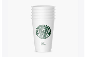 Set Paper Cups Mockup