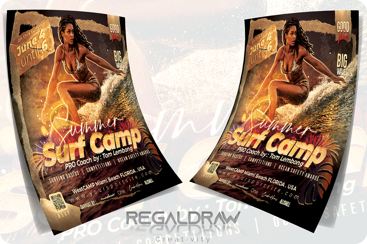 Summer Surf Camp Flyer Template, a Flyer Template by regalDRAW (Photo 2 of 4)