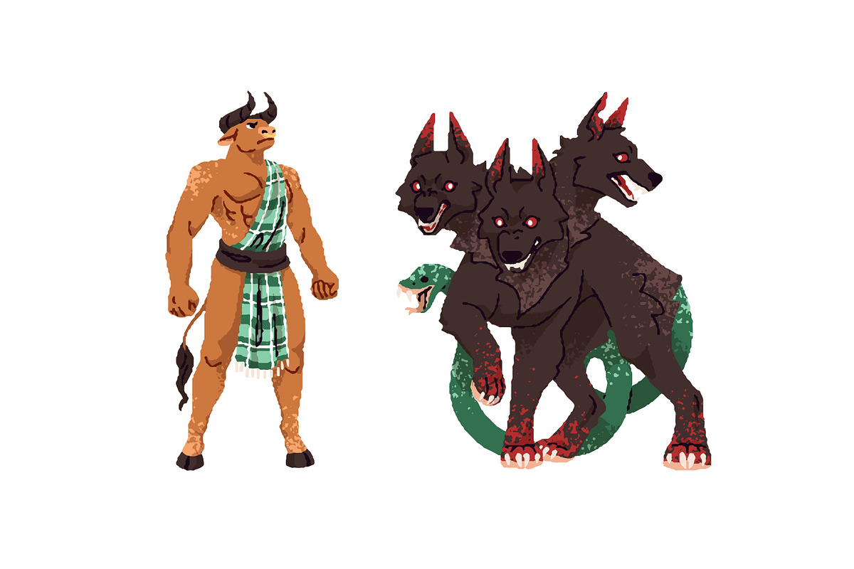 Mythical, fantastic creatures set, an Animal Illustration by PaperTrident (Photo 3 of 7)