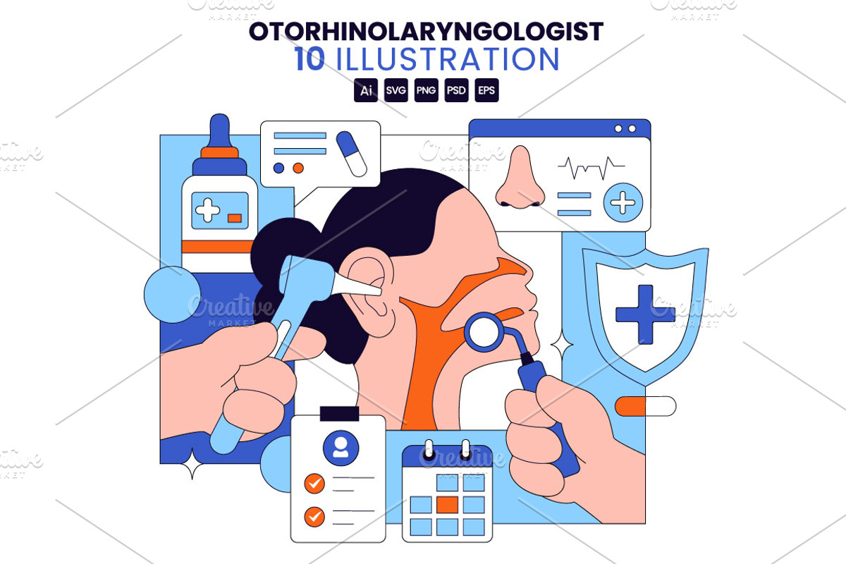 10 Otorhinolaryngologist Vector, a Healthcare Illustration by denayunebgt (Photo 1 of 4)