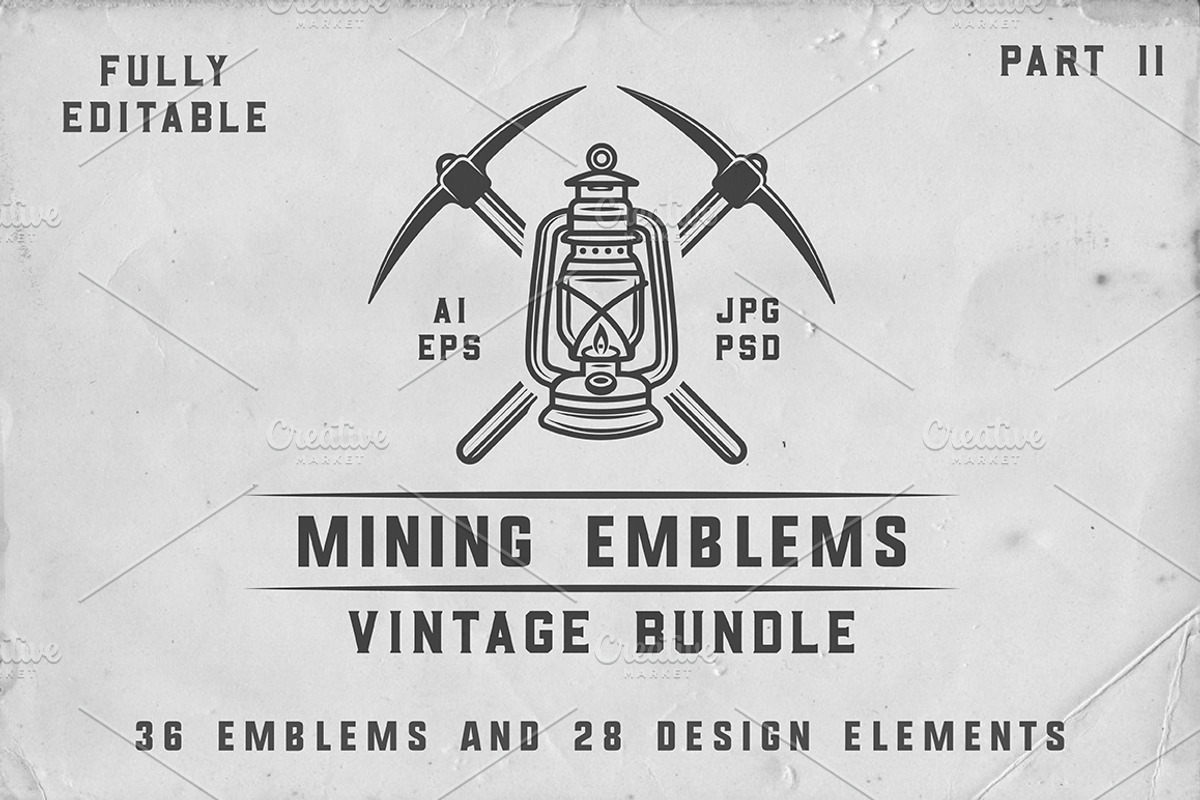 36 Vintage Mining Emblems part 2, a Branding & Logo Template by AkimD (Photo 1 of 6)