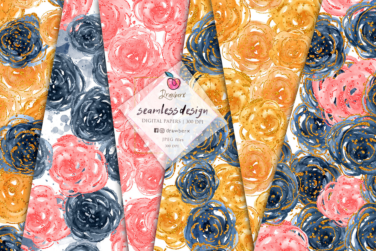Boho Floral Seamless patterns 019, a Pattern Graphic by Drawberx (Photo 1 of 9)