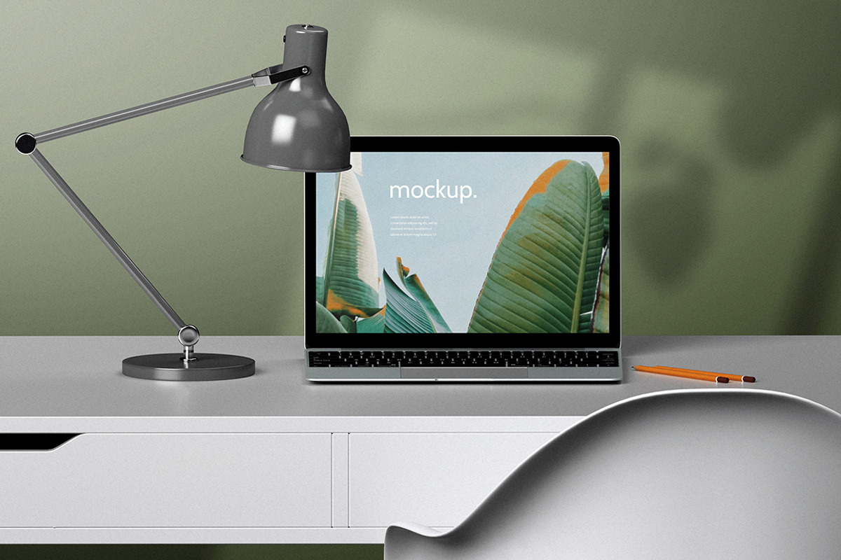Laptop Office Concept Mockup Pack, a Mac Mockup by mocko (Photo 9 of 12)