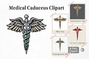 Medical Caduceus Clipart, a Graphic by Artnoy (Thumbnail 1 of 5)