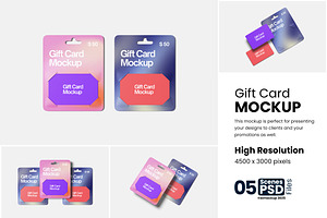 Gift Card Mockup, a Product Mockup by bimockup
