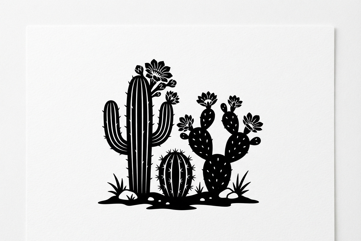 60 Desert Cactus Floral Silhouette, a Seasonal Illustration by Amazin_art (Photo 23 of 34)