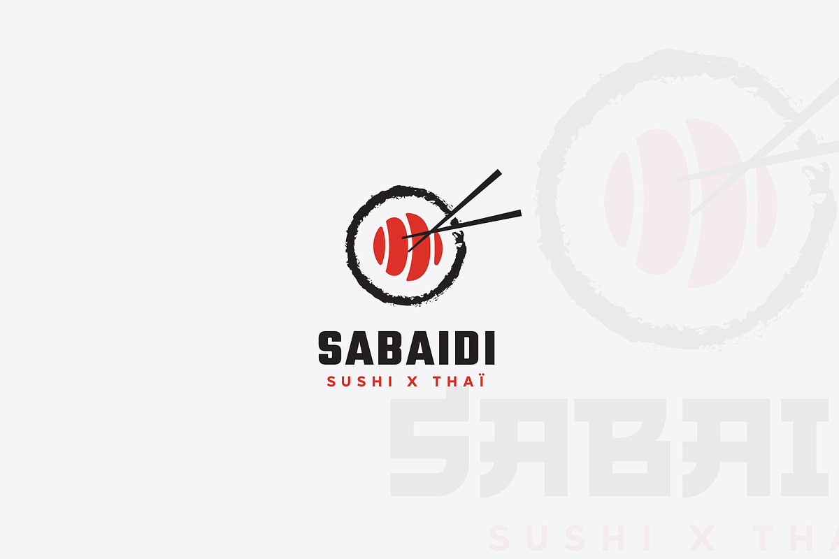 Sabaidi Sushi x Thai Logo Template, a Branding & Logo Template by Nowshinz Shoma (Photo 1 of 3)