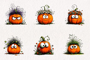 Funny Pumpkin Clipart PNG, a Seasonal Illustration by CreationArt (Thumbnail 2 of 7)