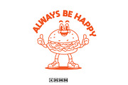 Set Line Art Vector Mascot Burger, an Illustration by kalehstudio (Thumbnail 4 of 5)