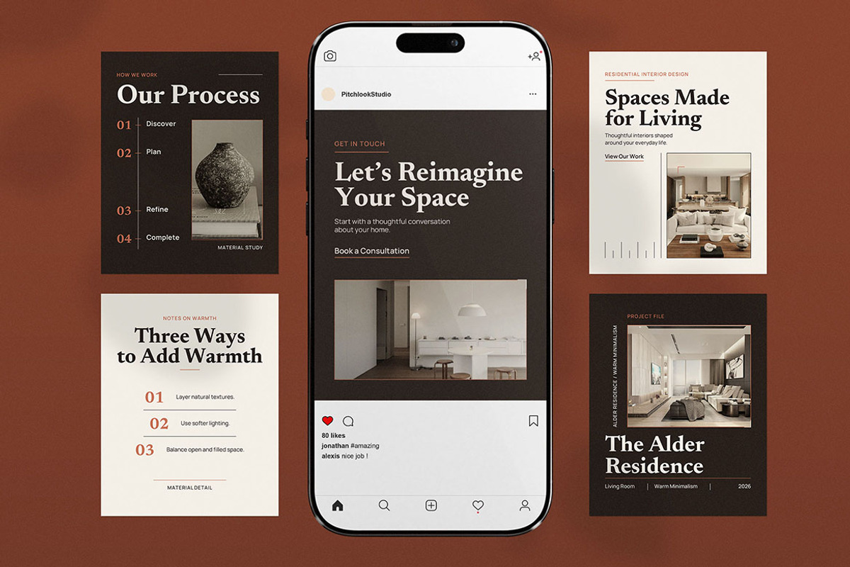 Interior Design Instagram Post, a Social Media Template by Pitchlook.Studio (Photo 3 of 3)
