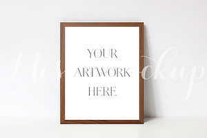 Brown Wood Frame Mockup 