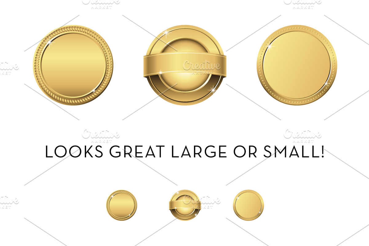 Gold Award Medal Badges Clipart Set, an Object Graphic by Minty Fresh Graphics (Photo 2 of 4)