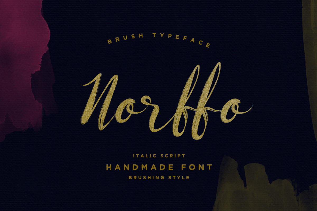 Norffo Font + Watercolor Brush, a Script Font by alit design (Photo 2 of 5)