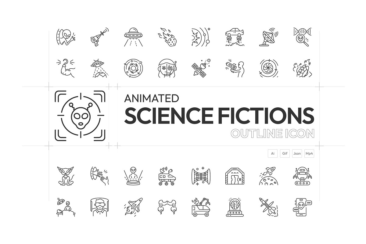 Animated Sci Fi Icons Art, an Outline Icon by Prosymbols (Photo 1 of 4)