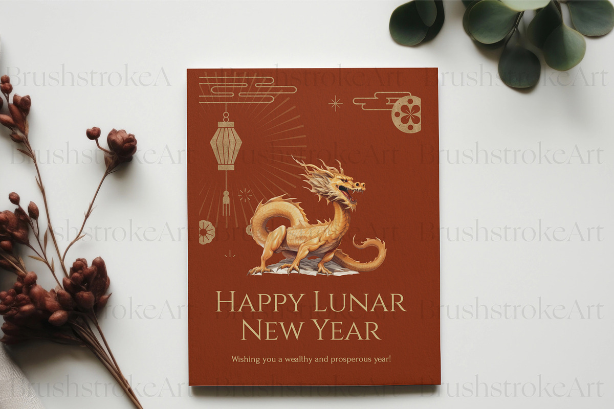 Chinese Dragon Clipart, Dragon PNG, an Animal Illustration by BrushstrokeArtGB (Photo 9 of 9)