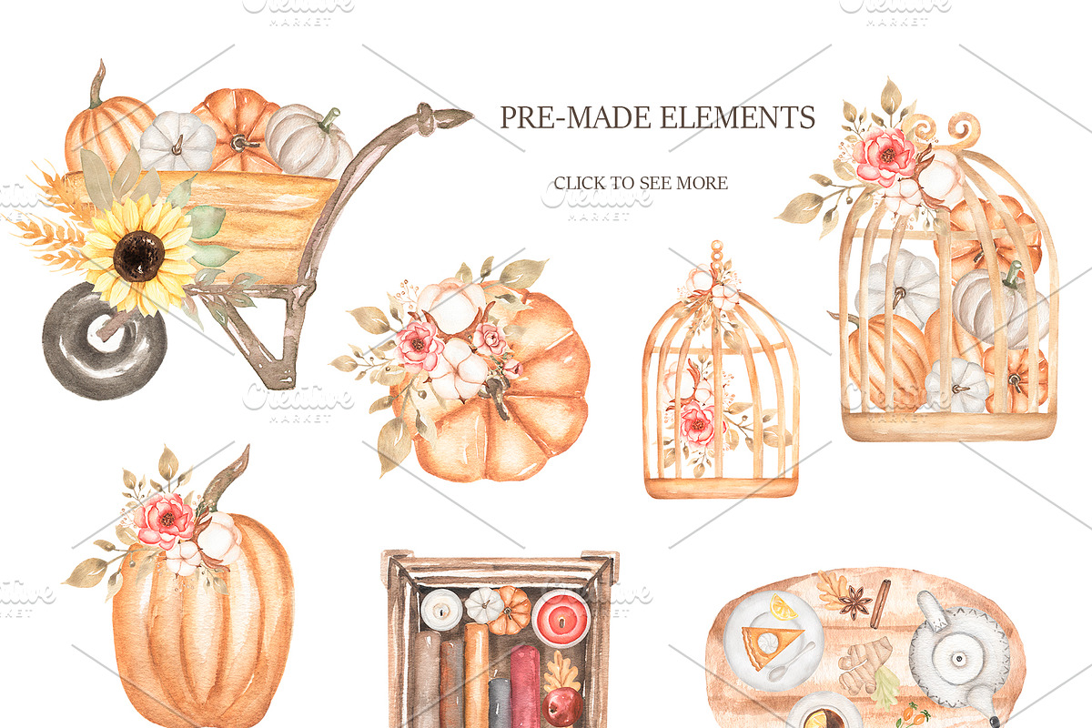 Watercolor Autumn Aesthetic, a Decorative Illustration by MayaNavits (Photo 3 of 14)