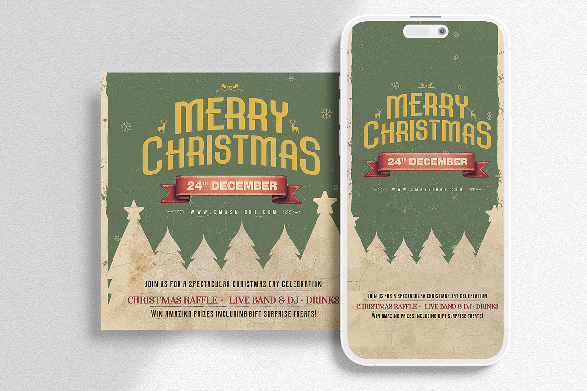 X-Mas Celebration Instagram Banners, a Social Media Template by Ronita Shkodra