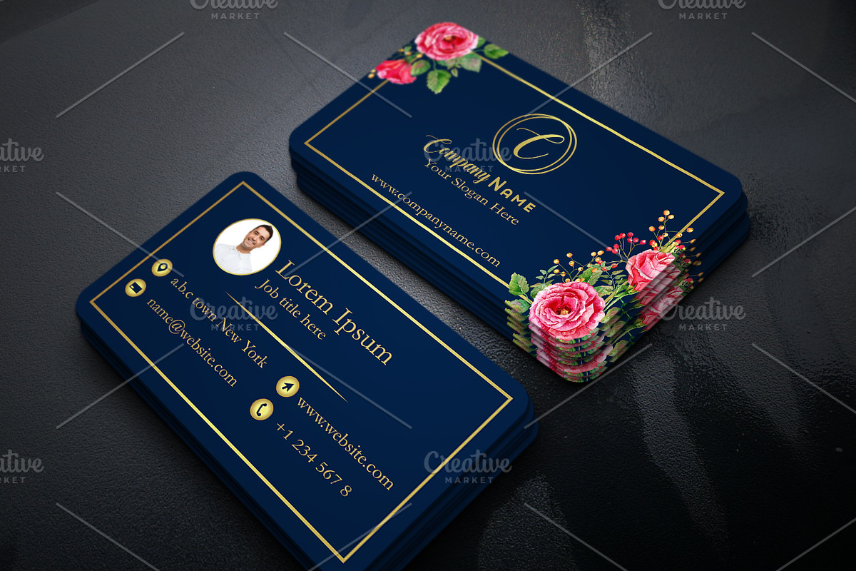 Business Card With Floral Touch, a Business Card Template by Design with Qurat (Photo 1 of 2)
