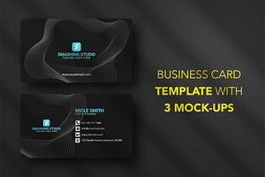 Business card Template & 3 Mock-up
