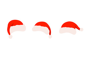 Santa Claus hat background set with