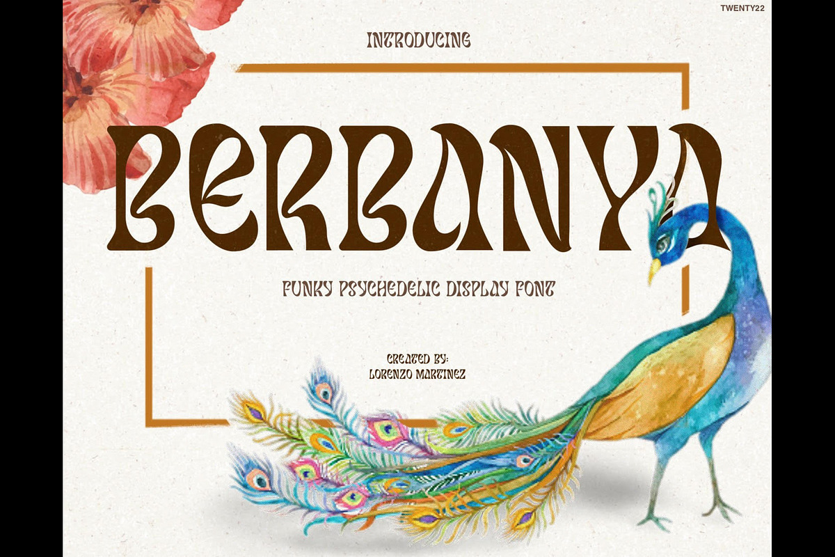 Berbanya - Funky Psychedelic Font, a Serif Font by Lurinzu Studios (Photo 1 of 11)
