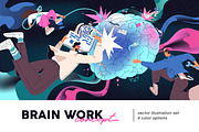 Brain work, mind and AI concept, a Person Illustration by PaperTrident (Thumbnail 1 of 9)