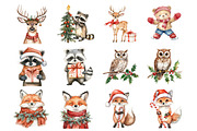 Christmas Woodland Animals, an Illustration by Design Market (Thumbnail 3 of 4)