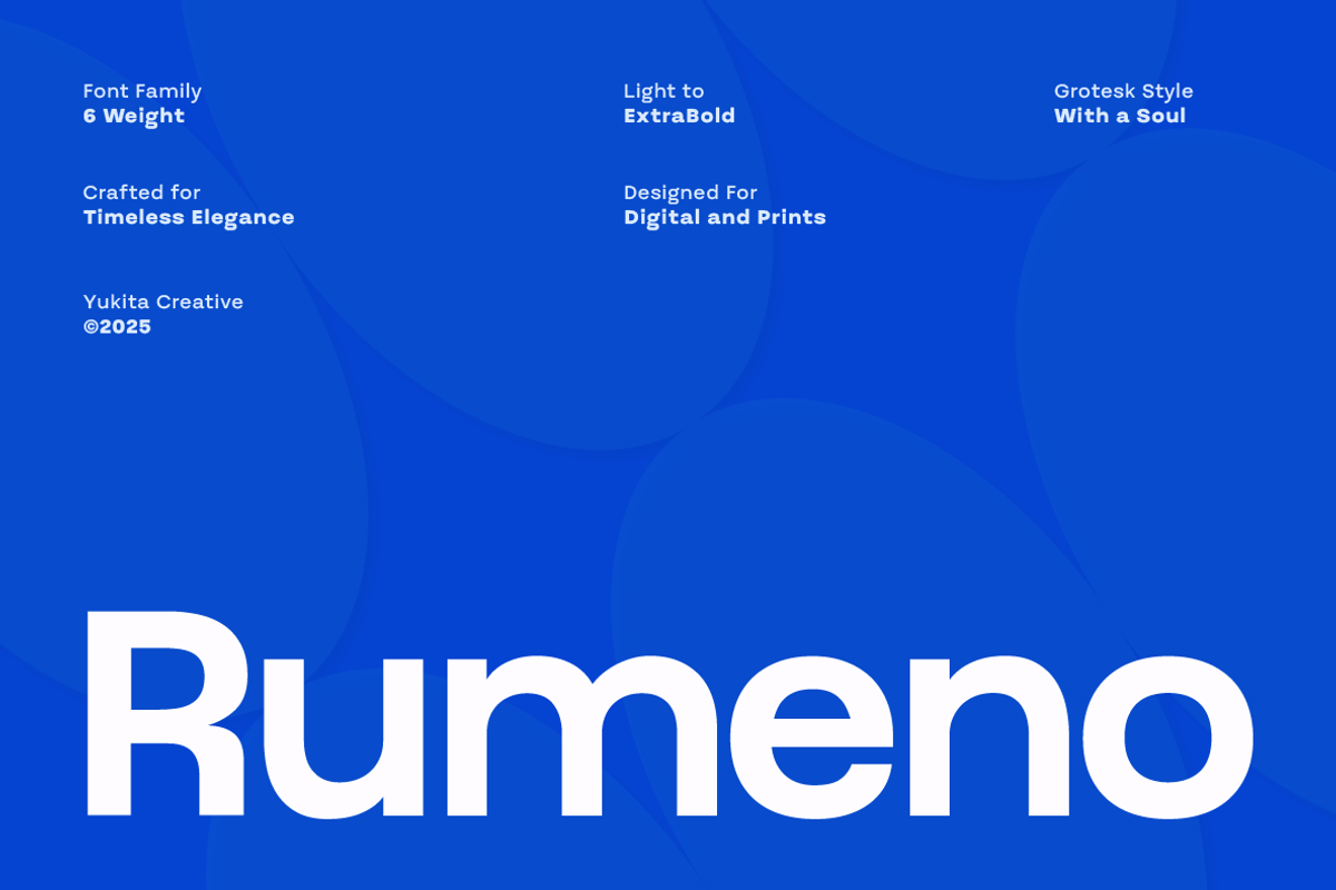 Rumeno Font Family, a Sans Serif Font by Yukita Creative (Photo 1 of 10)