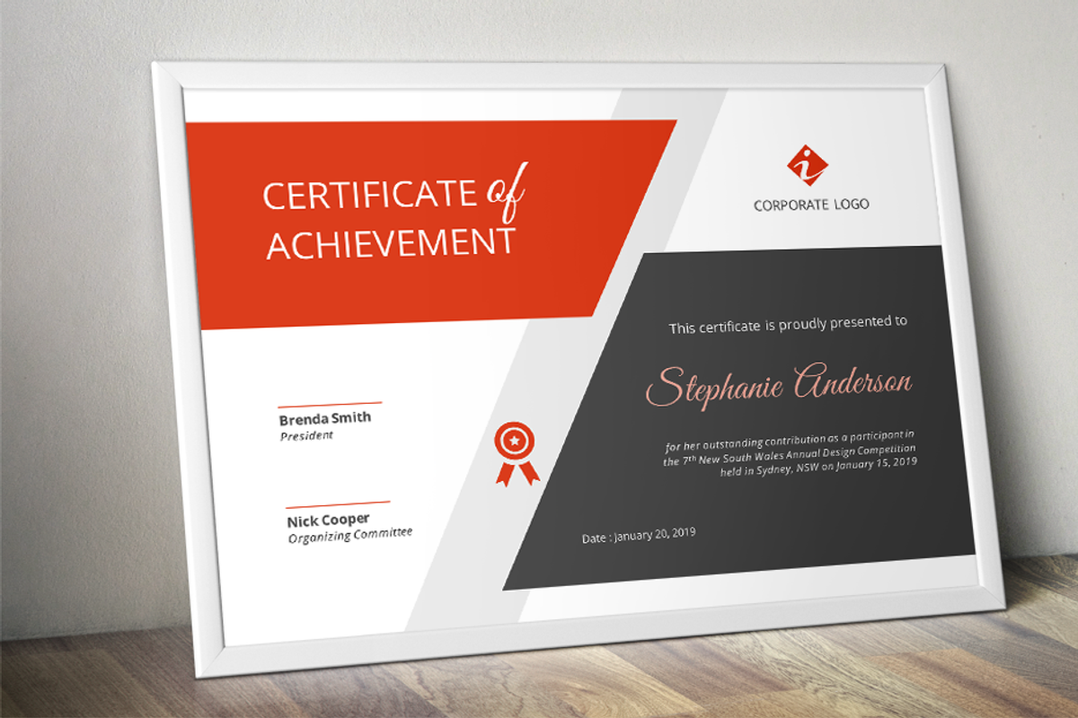 Big bar Word certificate template, a Stationery Template by Inkpower (Photo 4 of 6)