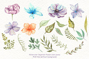Watercolor Cats and Flowers, an Animal Illustration by TanataDesign (Thumbnail 3 of 9)