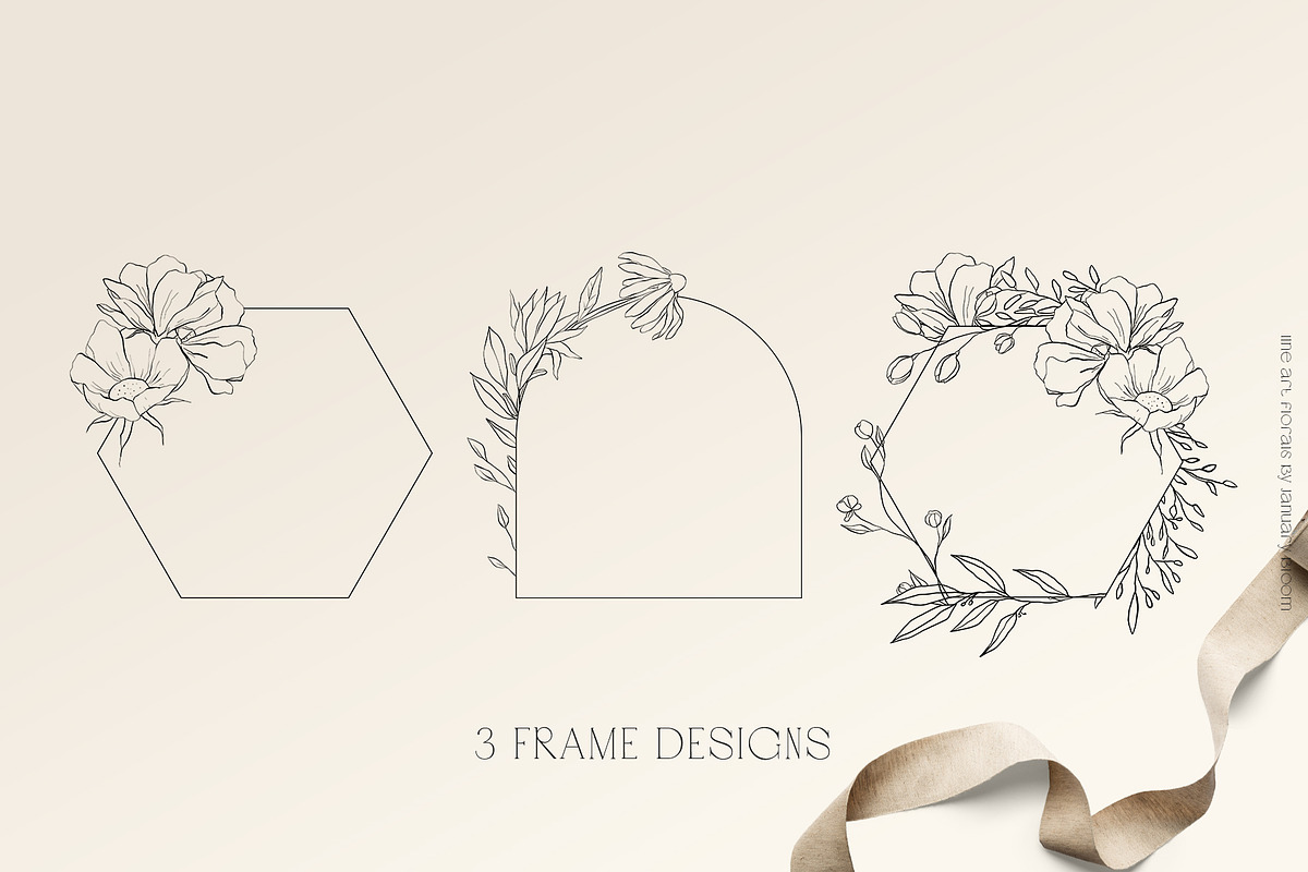 Floral Line Art & Botanical Clipart, an Illustration by January Bloom (Photo 5 of 13)