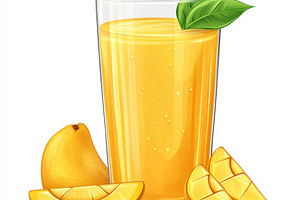 Refreshing Mango Smoothie in Glass w, a Food & Drink Photo by Pixeness Studio