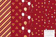 Gold Foil Digital Papers in Ruby, a Pattern Graphic by Amanda Ilkov (Thumbnail 2 of 4)