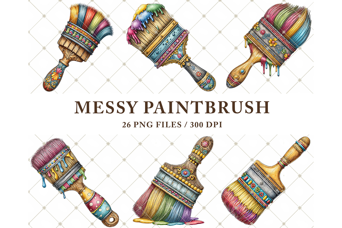Messy Paintbrush Clipart PNG, an Illustration by Memories By Lea (Photo 5 of 8)