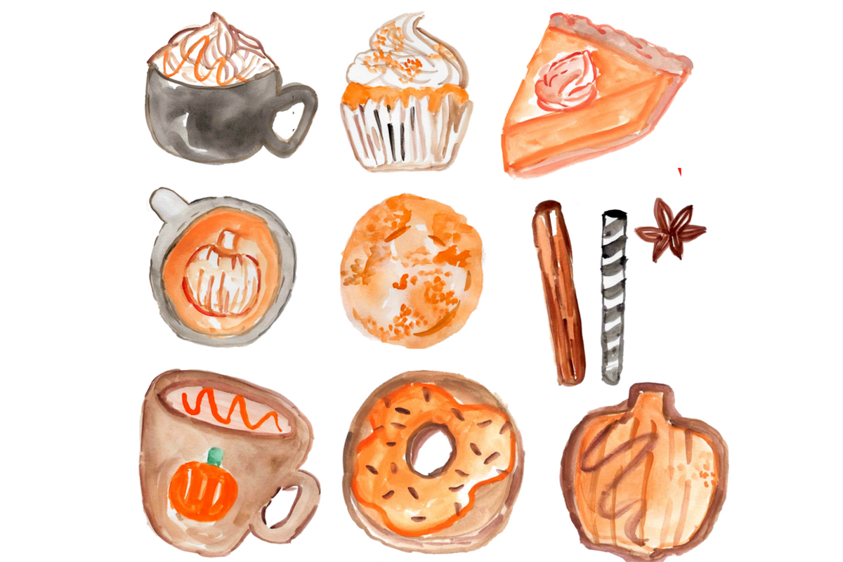 Pumpkin Spice Watercolor Clip Art, a Graphic by Writelovely (Photo 4 of 4)