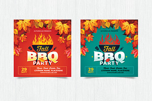 Fall BBQ Party/Fall Festival Flyer, a Flyer Template by DesignWorkz