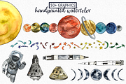 Watercolor Outer Space Toolkit, an Illustration by plaidGecko (Thumbnail 2 of 7)