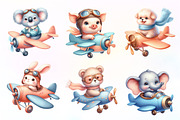 Airplane watercolor clipart Cute, an Illustration by CreationArt (Thumbnail 6 of 9)