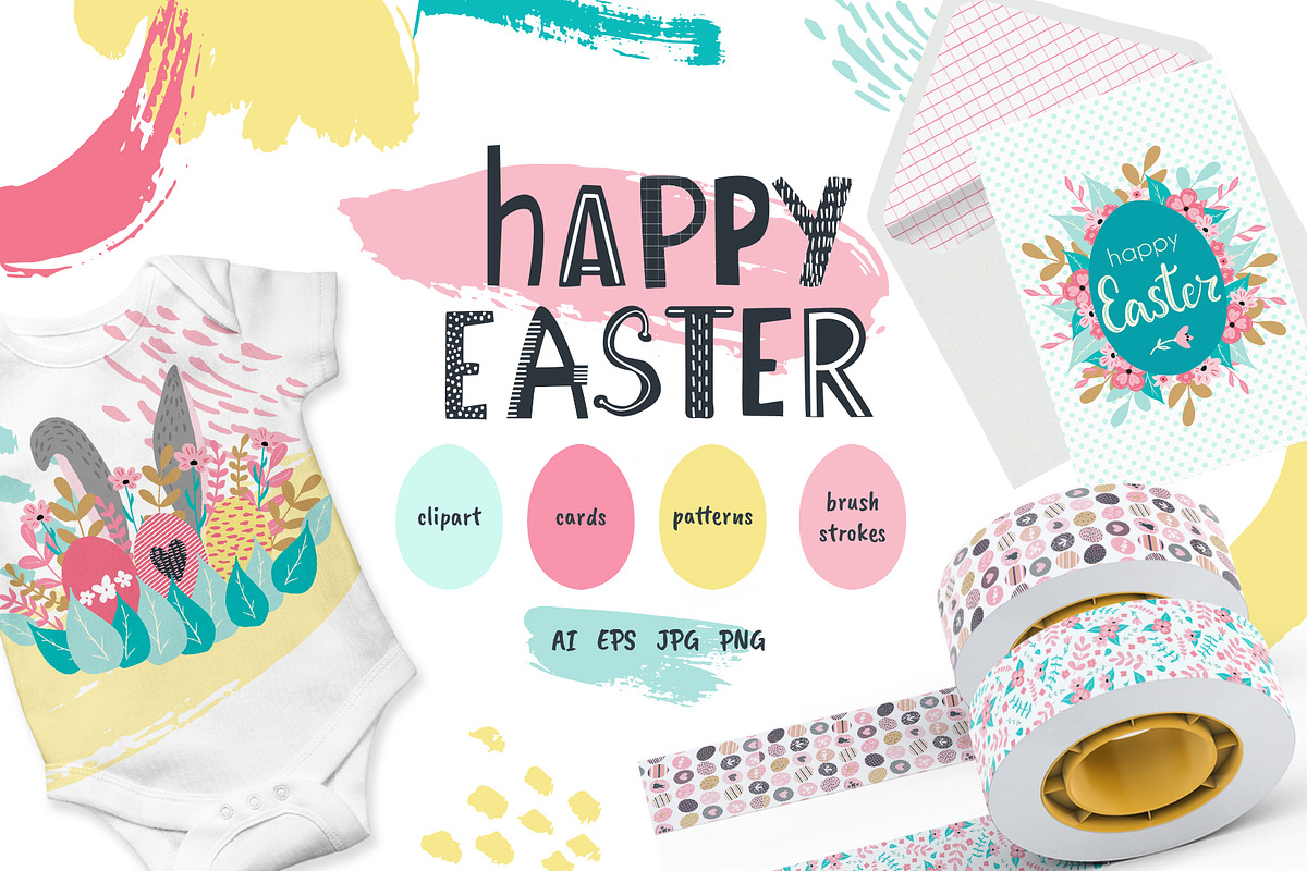Happy Easter DIY creative kit, a Decorative Illustration by Cozy pattern shop (Photo 1 of 13)