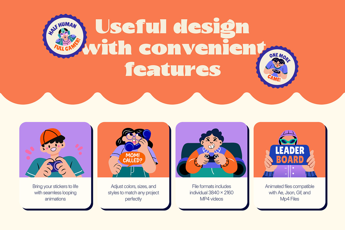 Animated Gaming Stickers Set, an Emoji Icon by Brickclay (Photo 3 of 5)