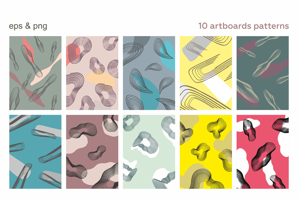 Elegant camo. Abstract pattern pack., a Pattern Graphic by lisa_kalev (Photo 8 of 9)