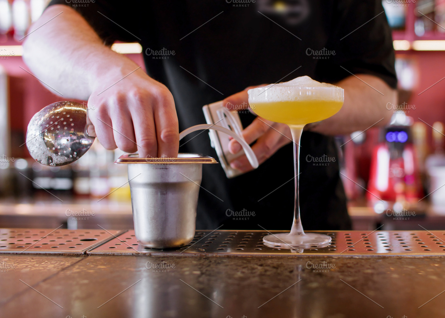 Foaming cocktail pub service bartender hand device, a Person Photo by Photo Drive Studio