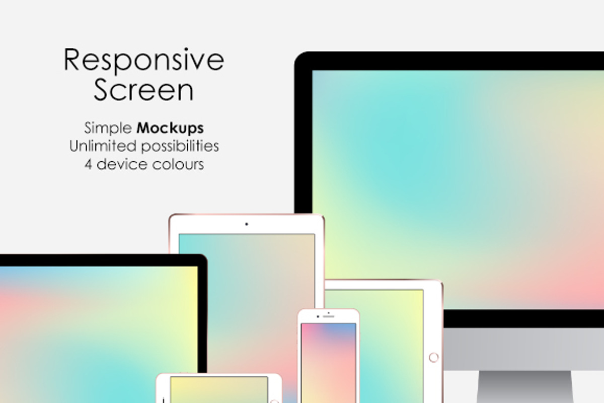 Responsive Screen Simple Mockups Set, an iPhone Mockup by tamiq (Photo 1 of 7)