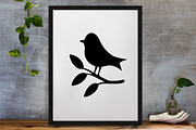 Bird on Branch Silhouette SVG, an Animal Illustration by newminddesign (Thumbnail 3 of 3)