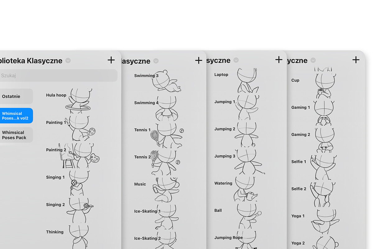 Procreate Whimsical Poses Pack Vol 2, a Brush Add-On by Brzozowska (Photo 3 of 5)