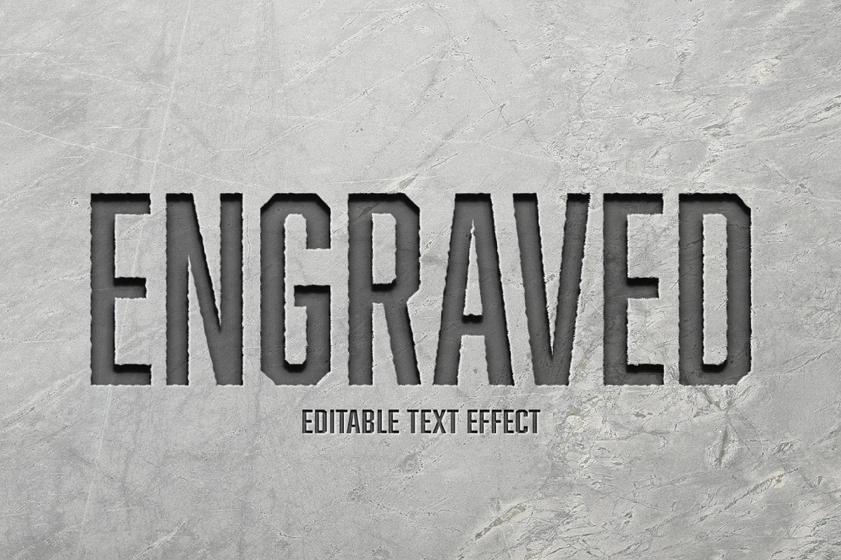 Engraved Text Effect, a Layer Style Add-On by studiogstock (Photo 1 of 2)